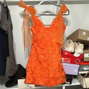 Orange mini dress